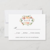 Bloom Peach Pink Botanical WEDD RSVP (Vorderseite)