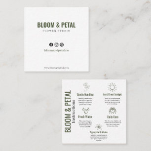 Bloom & Petal Grüne Florale Visitenkarte
