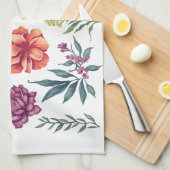 Bloom Pop – Farbige Blumen Geschirrtuch (Viertel Falte)