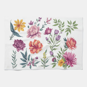 Bloom Pop – Farbige Blumen Geschirrtuch