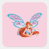 Bloom Quadratischer Aufkleber (Vorderseite)