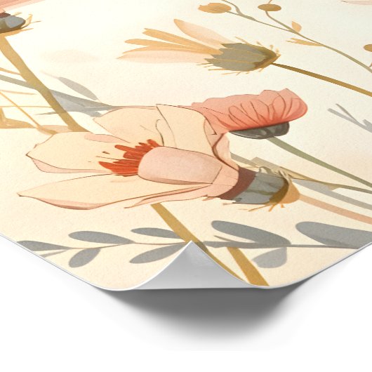 Bloom Quietly Inspirational Quote Typography Poster (Ecke)