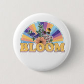 Bloom Retro Floral Button (Vorderseite)