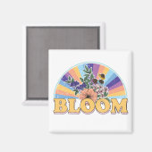 Bloom Retro Floral Magnet (Vorderseite/Rückseite)