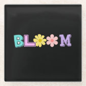 Bloom Retro Pastell Blumenmuster Glasuntersetzer (Vorderseite)