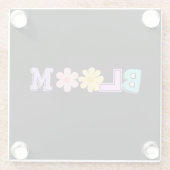 Bloom Retro Pastell Blumenmuster Glasuntersetzer (Rückseite)
