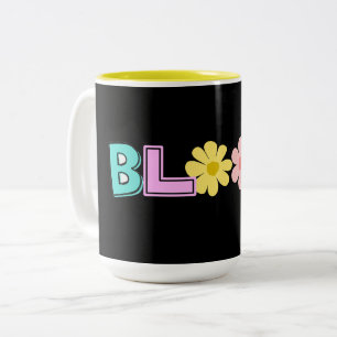 Bloom Retro Pastell Blumenmuster Zweifarbige Tasse