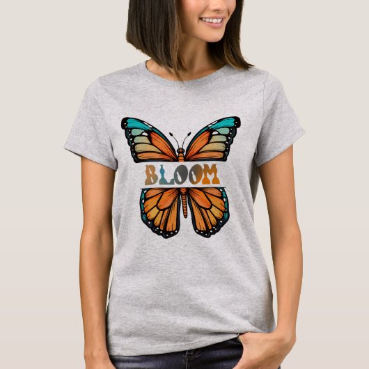 Bloom - Schmetterlingsdesign T-Shirt (Vorderseite)
