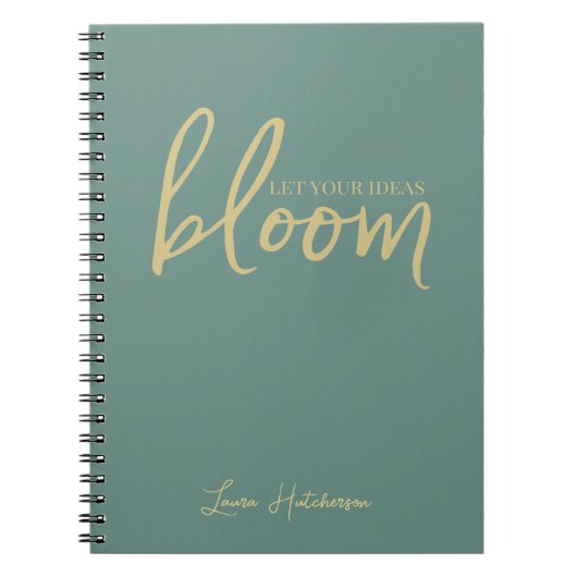 Bloom Silver Fern Green Spiral Foto Notebook Notizblock (Vorderseite)