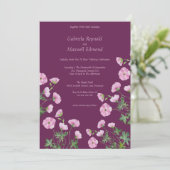 Bloom Simple Watercolor Geranium Wedding Einladung (Stehend Vorderseite)