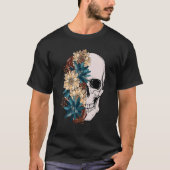 Bloom Skull Bloral Skull Boho Blume Skull Skeleto T-Shirt (Vorderseite)