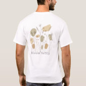 Bloom Softly — Minimalist Wildflower Line Art  T-Shirt (Rückseite)