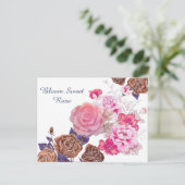Bloom Sweet Rose Postkarte (Stehend Vorderseite)