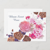 Bloom Sweet Rose Postkarte (Vorne/Hinten)