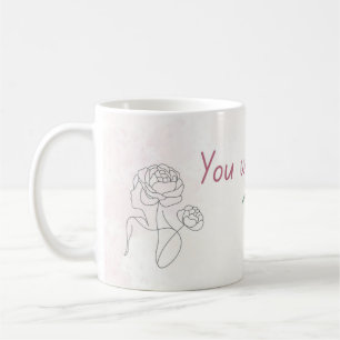Bloom-Tasse Florale Zitat-Tasse Kaffeetasse