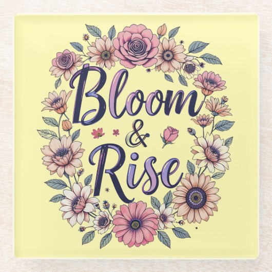 Bloom und Rise Glasuntersetzer (Vorderseite)