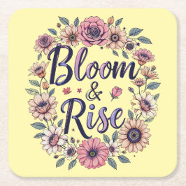 Bloom und Rise Rechteckiger Pappuntersetzer