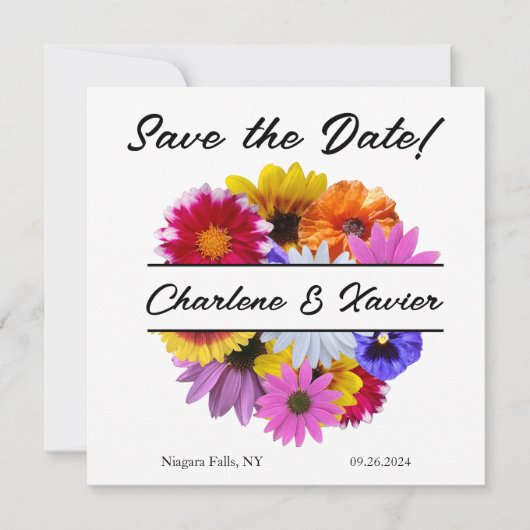 Bloom Wedding Save The Date (Vorderseite)