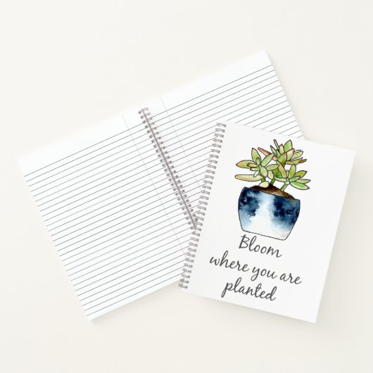 Bloom Where Planted Jade Pot Spiral Notebook Notizbuch (Innenseite)