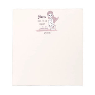 "Bloom Where You Are Planted" Inspirational Saying Notizblock