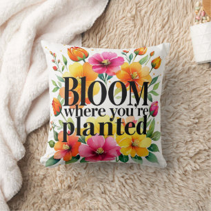 Bloom where you are Planted - Vibrant floral motiv Kissen