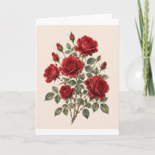Bloom Where You Are Planted Vintage Rose Botanic Karte