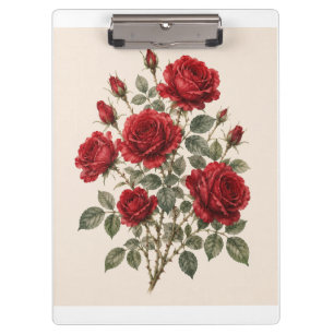 Bloom Where You Are Planted   Vintage Rose Botanic Klemmbrett