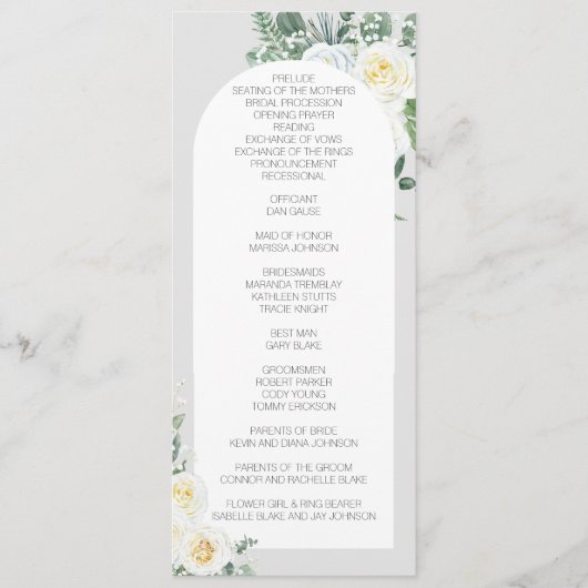 Bloom White Floral Long Program Programm (Vorderseite)