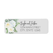 Bloom White Floral Wedding Rücksendeadresse (Vorne)