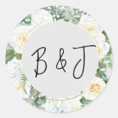 Bloom White Floral Wedding Umschlag Aufkleber (Vorderseite)