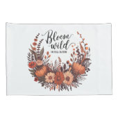 "Bloom Wild: Earthy Wildblume Bouquet Design Kissenbezug (Rückseite-Rechts)