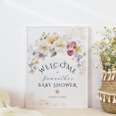 Bloom Wildblume Rustic Baby Dusche Empfang Poster