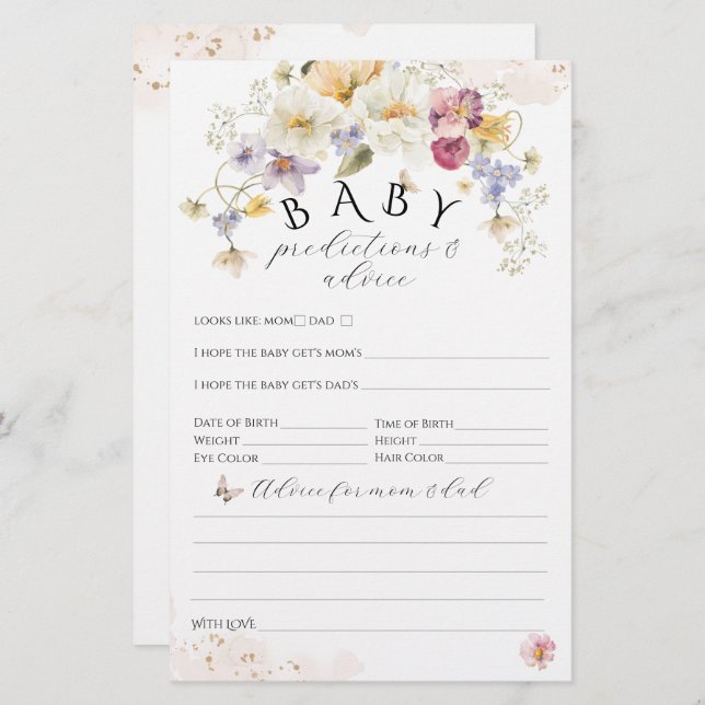 Bloom Wildblume Rustic Baby Showspiel (Vorne/Hinten)