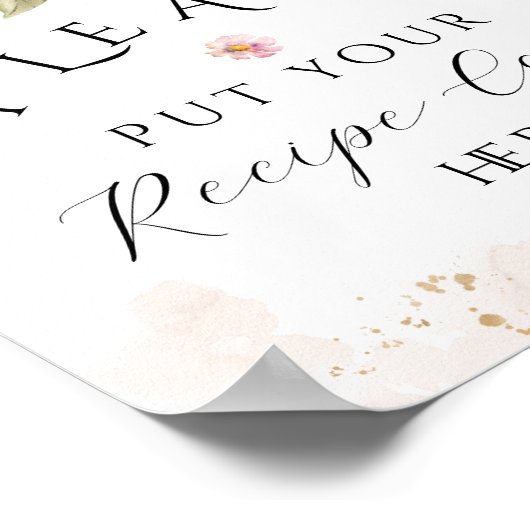Bloom Wildblume Rustikales Brautparty Rezept Poster (Ecke)
