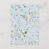 Bloom Wildflower Blue Boy Baby Shower diaper Begleitkarte (Rückseite)