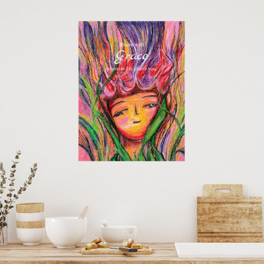 Bloom With Grace Art Poster für sie (Küche)