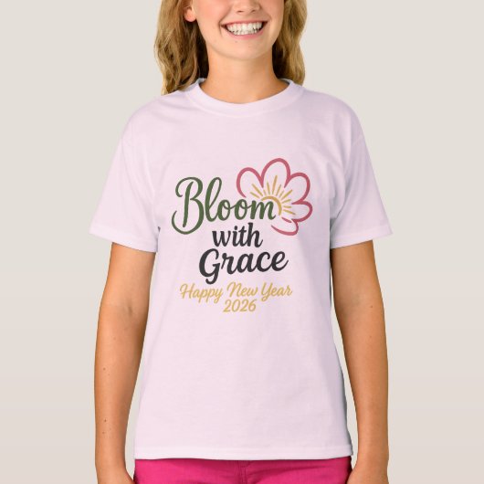 Bloom with Grace Kids T-Shirt | New Year 2026 (Vorderseite)