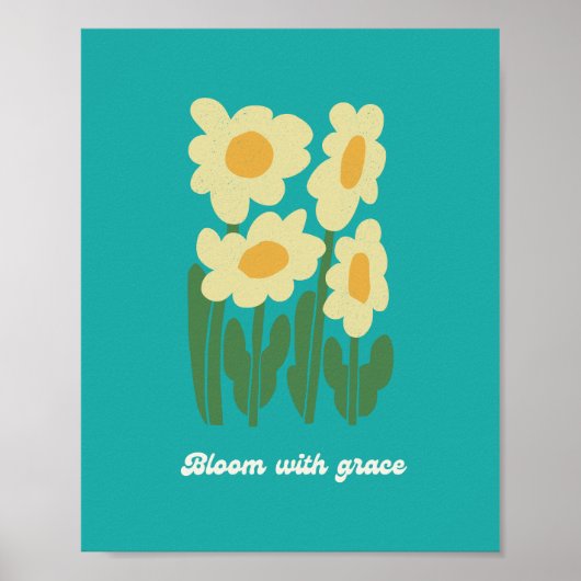 Bloom With Grace Retro Daisy Wall Art Poster (Vorne)