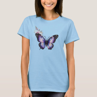 Bloom With Grace Schmetterling Blumen Damen T-Shir T-Shirt