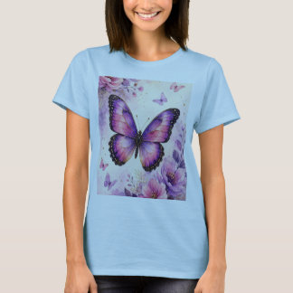 Bloom With Grace Schmetterling Blumen Frauen T-Shi T-Shirt