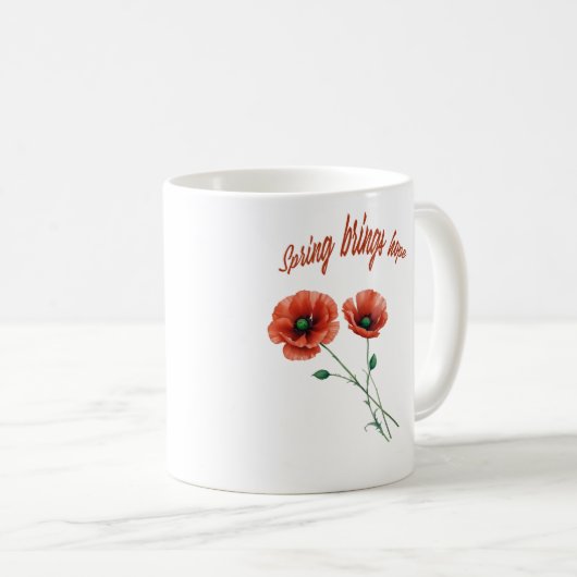 "Bloom with Hope - Spring Blume Tasse" Kaffeetasse (VorderseiteRechts)