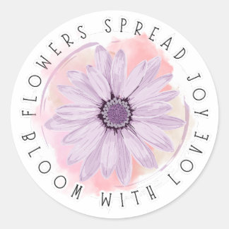 Bloom with Joy – Flower Power Sticke Runder Aufkleber