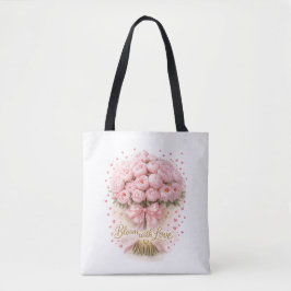 Bloom With Love Floral Romantic Tote Tasche