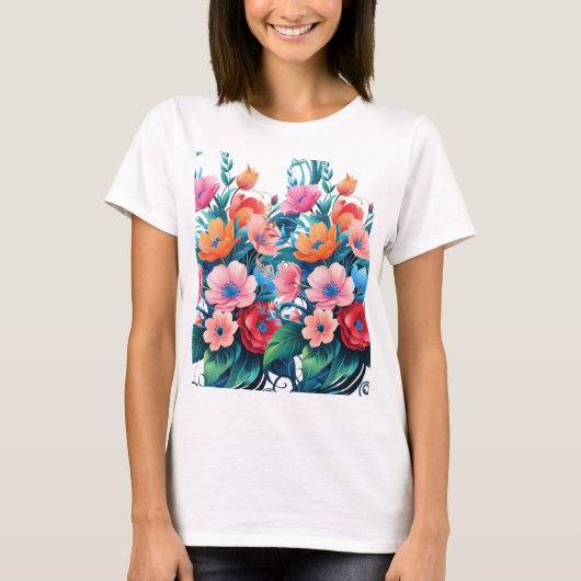 Bloom with Style - Schöne Blume T-Shirt (Vorderseite)