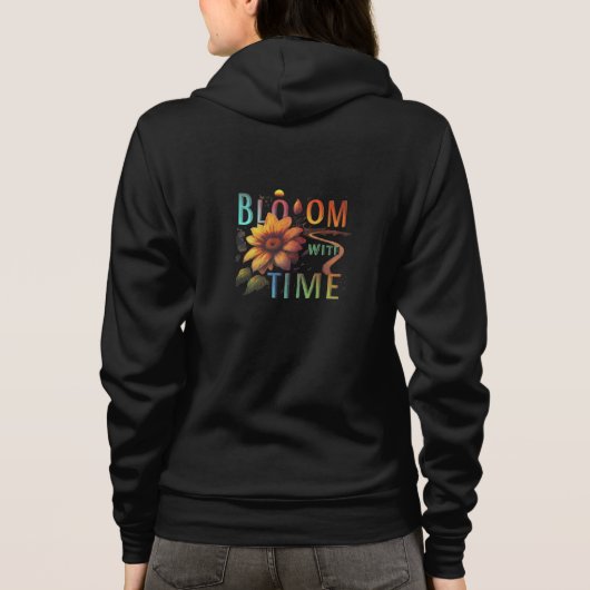 "Bloom with Time" T - Shirt Full-Zip Hoodie (Rückseite)