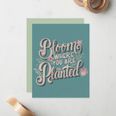 Bloom, wo du gepflanzt bist mitteilungskarte (Vorderseite/Rückseite Beispiel)