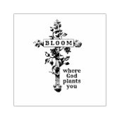 BLOOM WO GOTT PFLANZE SIE RELIGIÖS ÜBERQUEREN GUMMISTEMPEL (Prägung)