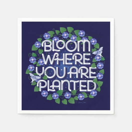Bloom, wo Sie gepflanzt Party Napkins Serviette (Vorderseite)