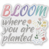 Bloom Wo Sie gepflanzt sind Aufkleber (Vorderseite)