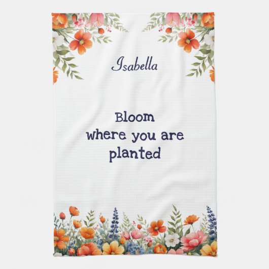 Bloom wo Sie gepflanzt sind Blumengarten Lover's Geschirrtuch (Vertikal)